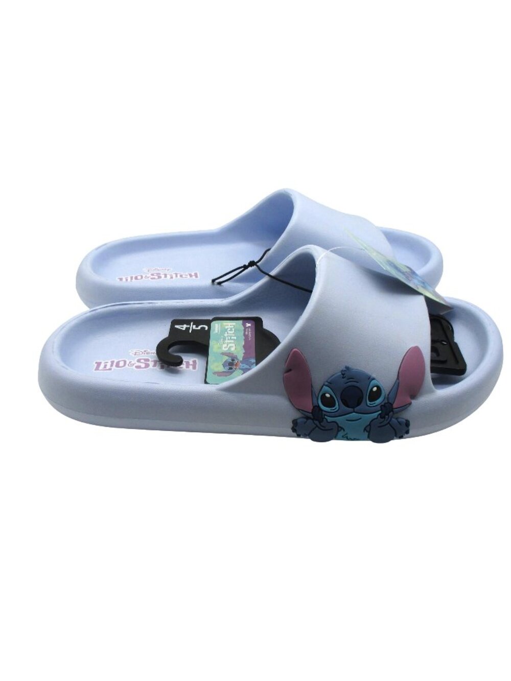 Disney Lilo & Stitch Girls Comfort Slide Sandals Blue 4-5 NWT Slip-On